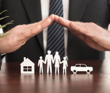 A trainer highlights the advantages of getting insurance for a house, vehicle, and family members.